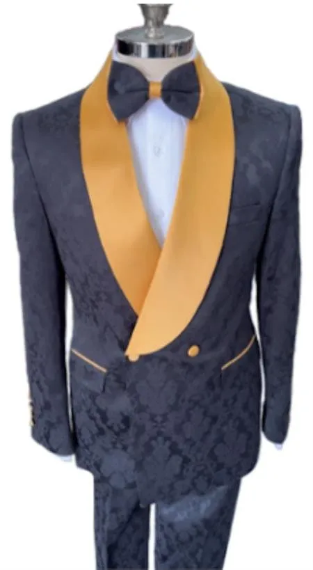 Gold and Black Suit - Black and Gold Prom Suits Jacket sold by Alberto Nardoni