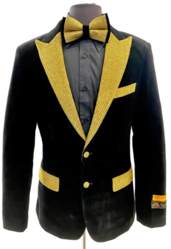 Gold and Black Suit - Black and Gold Prom Suits Jacket sold by Alberto Nardoni