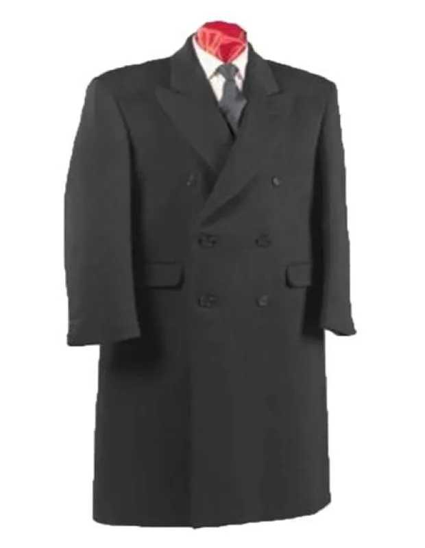 Mens Overcoat -Mens Long Wool Topcoats- Topcoat For Men-Mens Double breasted Overcoat - "Dark Gray" Double breasted Coat sold by Alberto Nardoni