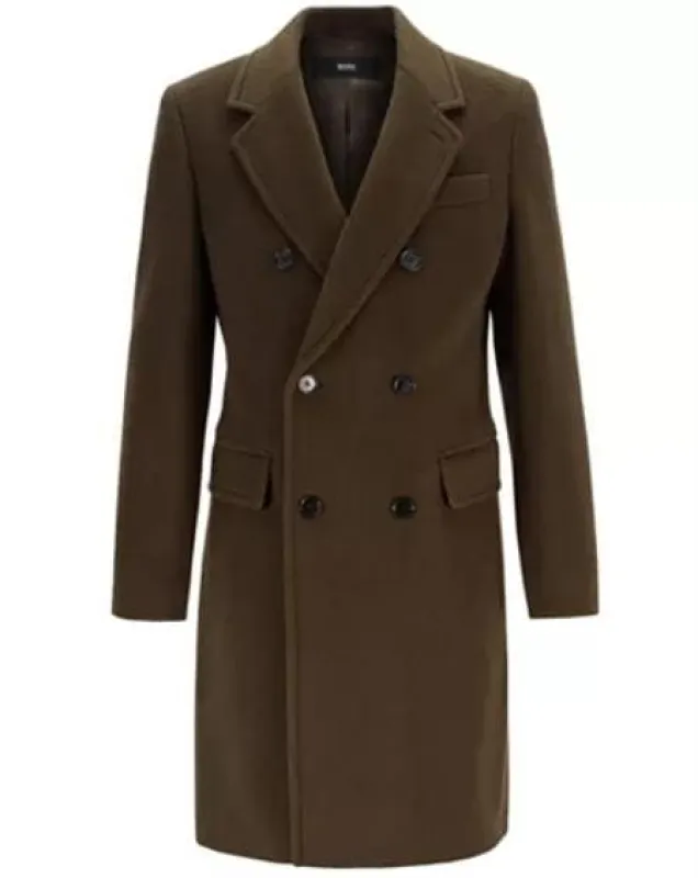 Mens Overcoat -Mens Long Wool Topcoats- Topcoat For Men-Mens Double breasted Overcoat - "Old Brown" Double breasted Coat sold by Alberto Nardoni