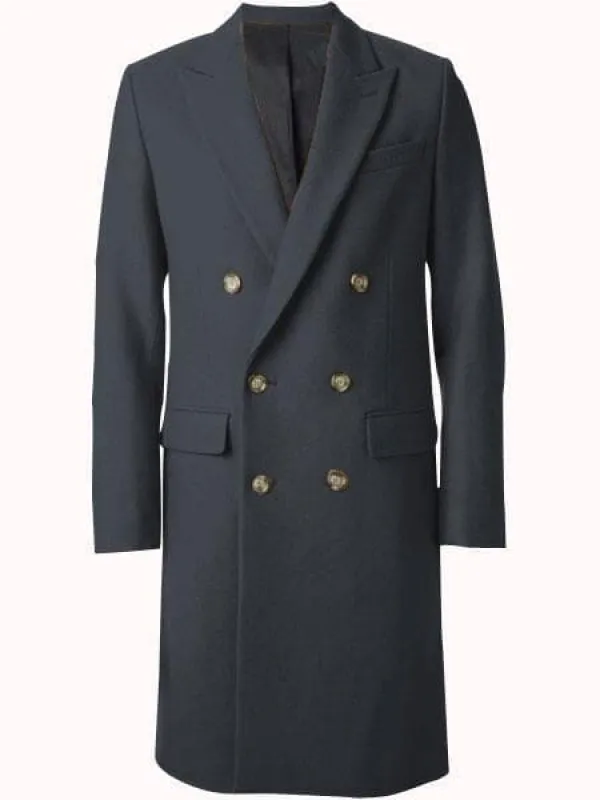 Mens Overcoat -Mens Long Wool Topcoats- Topcoat For Men-Mens Double breasted Overcoat - "Blue" Double breasted Coat sold by Alberto Nardoni