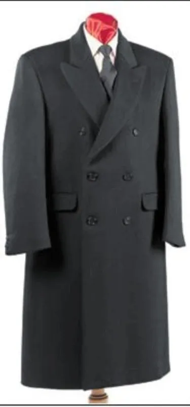 Mens Overcoat -Mens Long Wool Topcoats- Topcoat For Men-Mens Double breasted Overcoat - "Dark Gray" Double breasted Coat sold by Alberto Nardoni