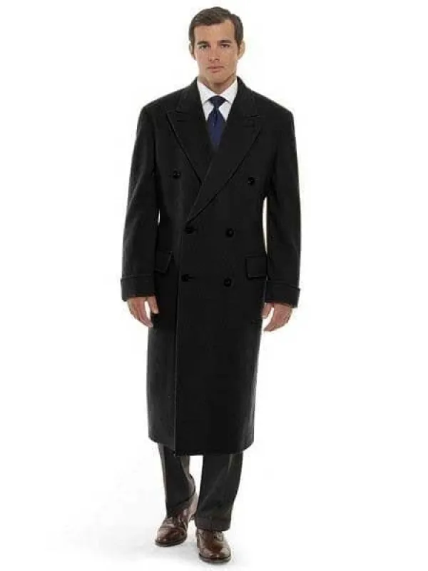 Mens Overcoat -Mens Long Wool Topcoats- Topcoat For Men-Mens Double breasted Overcoat - "Black" Double breasted Coat sold by Alberto Nardoni