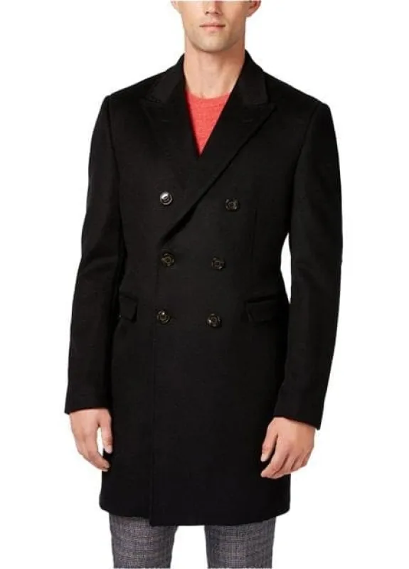 Mens Overcoat -Mens Long Wool Topcoats- Topcoat For Men-Mens Double breasted Overcoat - "Black" Double breasted Coat sold by Alberto Nardoni
