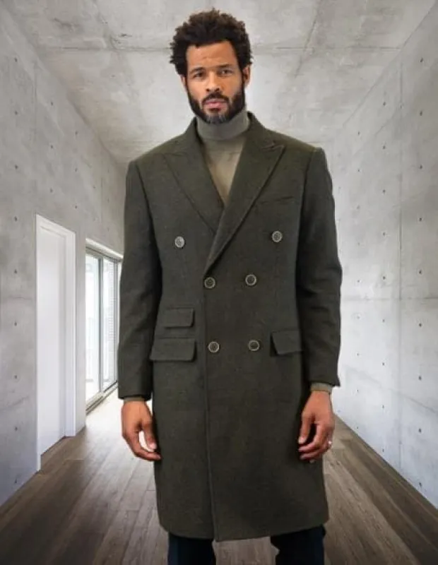 Mens Overcoat -Mens Long Wool Topcoats- Topcoat For Men-Mens Double breasted Overcoat - "Olve" Double breasted Coat sold by Alberto Nardoni