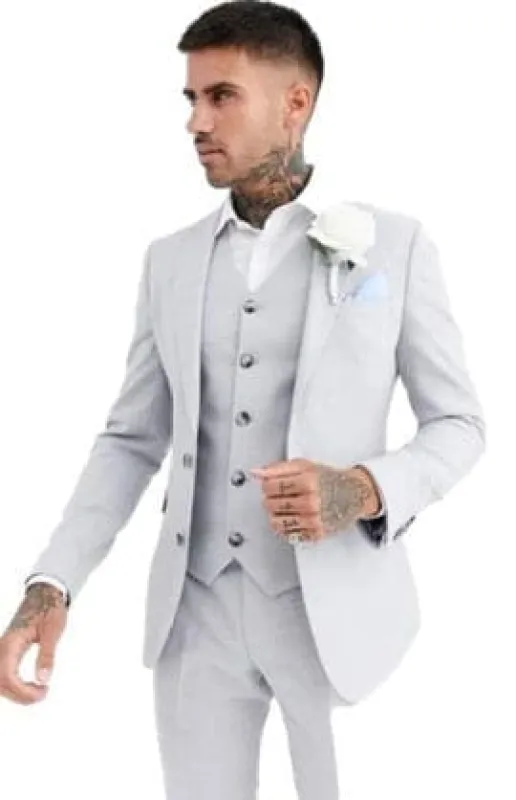 Mens Suit - Grey Groomsmen Suits made by Alberto Nardoni