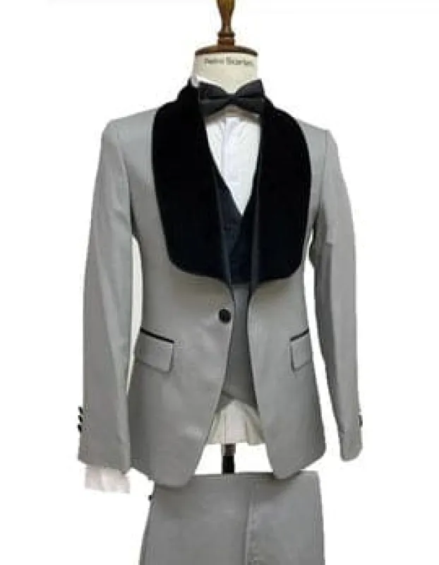 Men Groomsmens Suit Grey sold by Alberto Nardoni