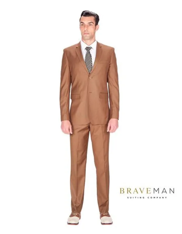 Cognac Slim Wedding Suit sold by Alberto Nardoni