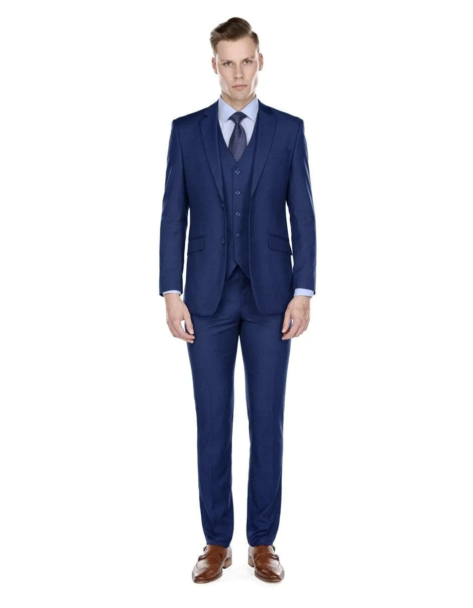 Mens Slim Fit Vested Suit Indigo sold by Alberto Nardoni