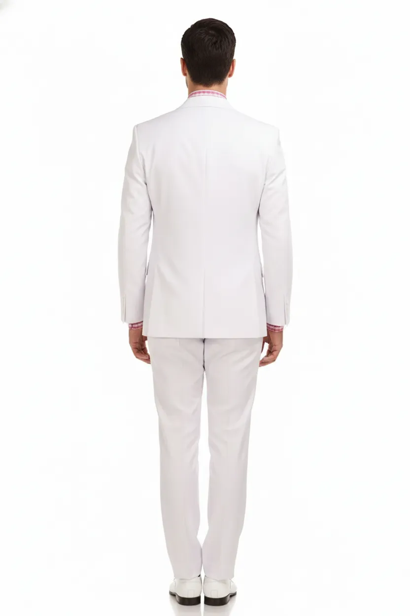 Mens White Double-Breasted 3-Piece Suit Set Premium Tailored Fit Formal Wedding and Evening Suit sold by Alberto Nardoni product image thumbnail 3