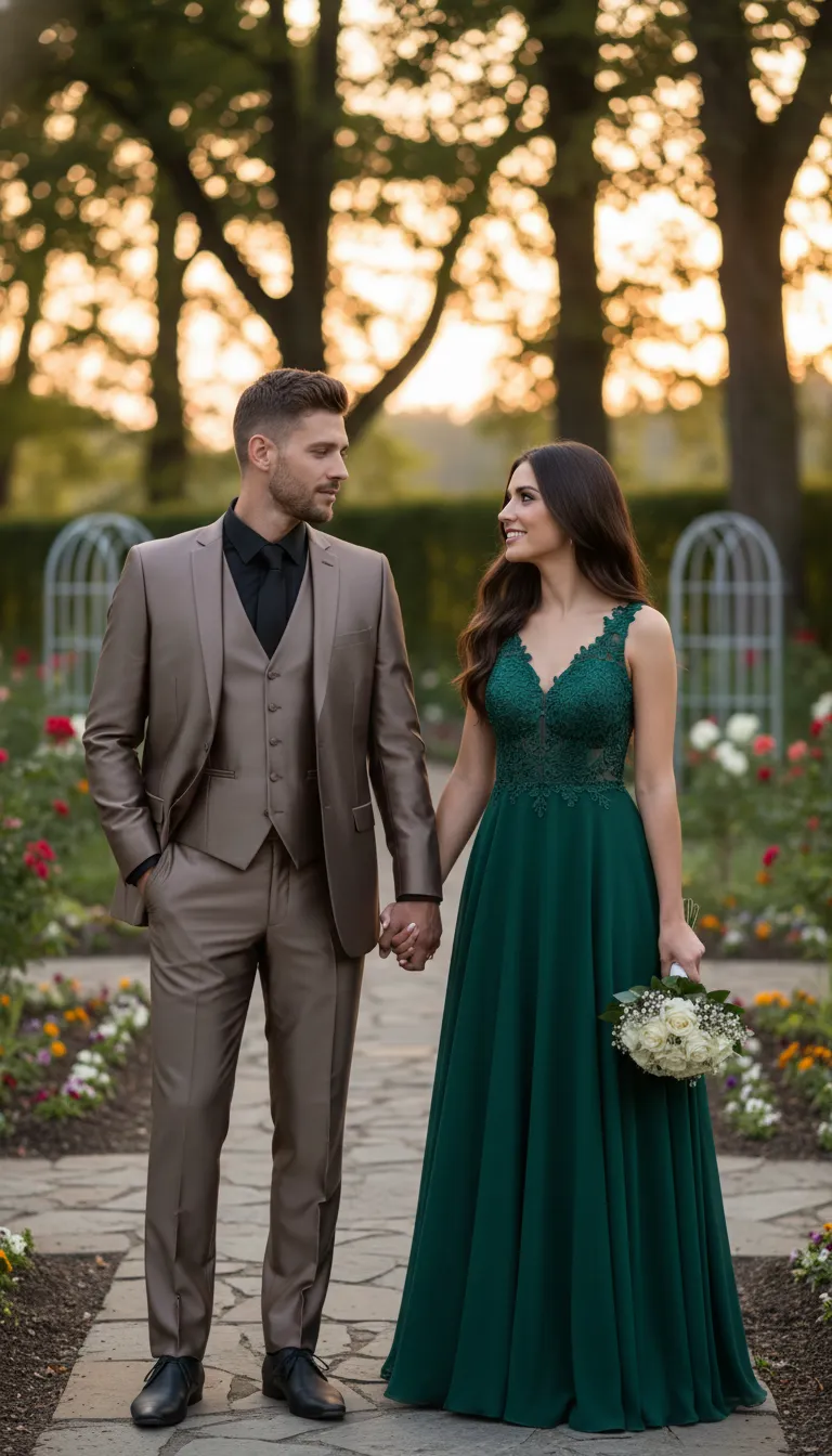 Mens Sateen Shiny Metallic Mocca Taupe Gold Bronze 3-Piece Suit Set Shiny Finish slim Fit Formal and Party Suit sold by Alberto Nardoni product image thumbnail 3