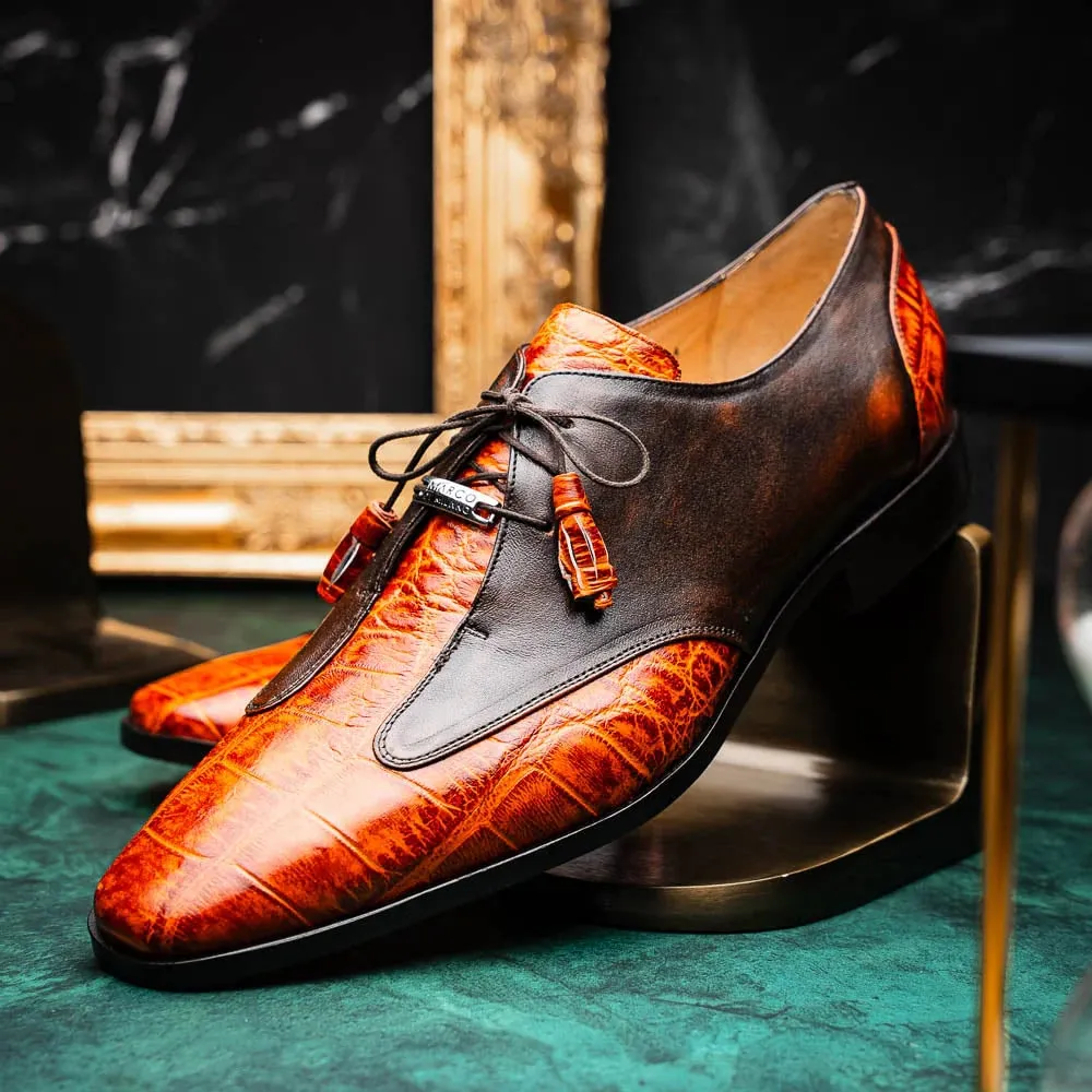 Marco Di Milano Anzio Exotic Alligator & Calfskin Leather Brandy Oxfords sold by Alberto Nardoni product image thumbnail 5