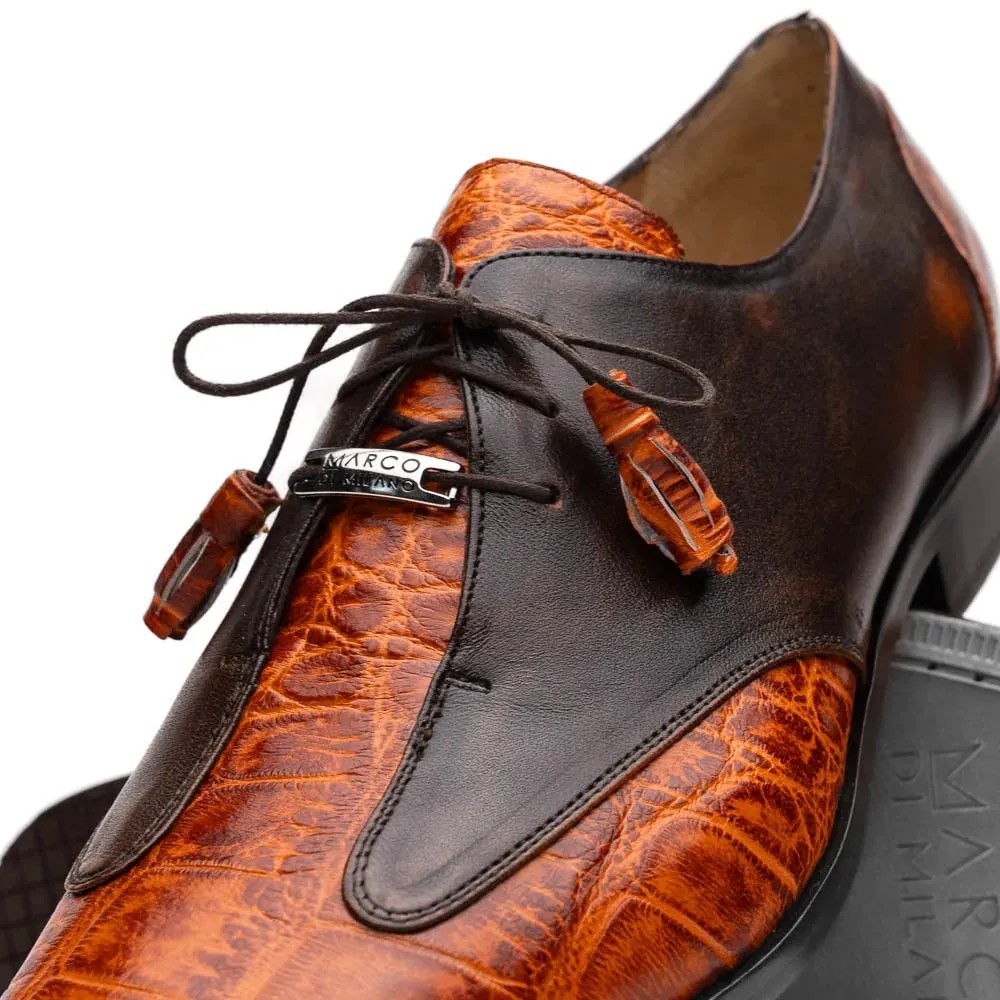 Marco Di Milano Anzio Exotic Alligator & Calfskin Leather Brandy Oxfords sold by Alberto Nardoni product image thumbnail 3