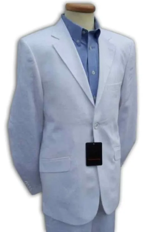 Mens Big and Tall linen Suit -White Suit sold by Alberto Nardoni