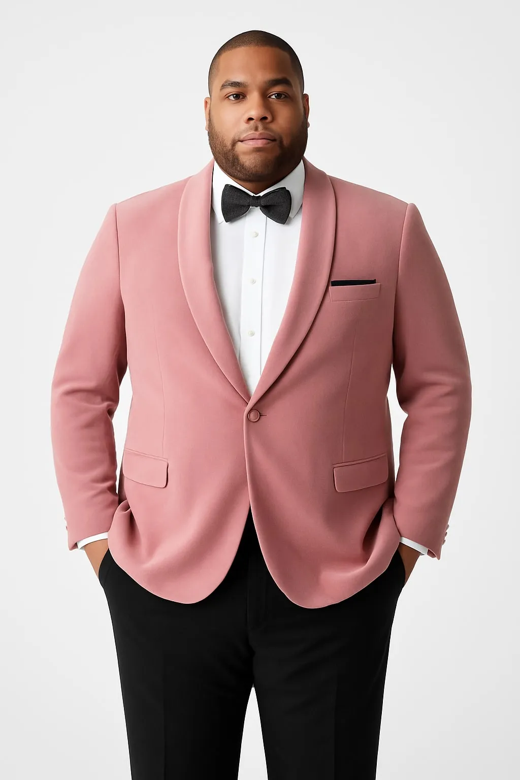 Mens Pink Velvet Tuxedo Dinner Jacket with Shawl Lapel - Slim Fit Blazer for Weddings, Prom in Rose Gold Color sold by Alberto Nardoni product image thumbnail 5