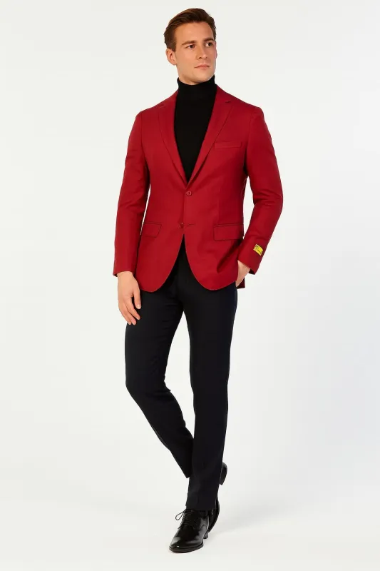 Men’s Burgundy Red - Wine Two-Button Sport Coat – Stylish Blazer for Business, Parties sold by Alberto Nardoni