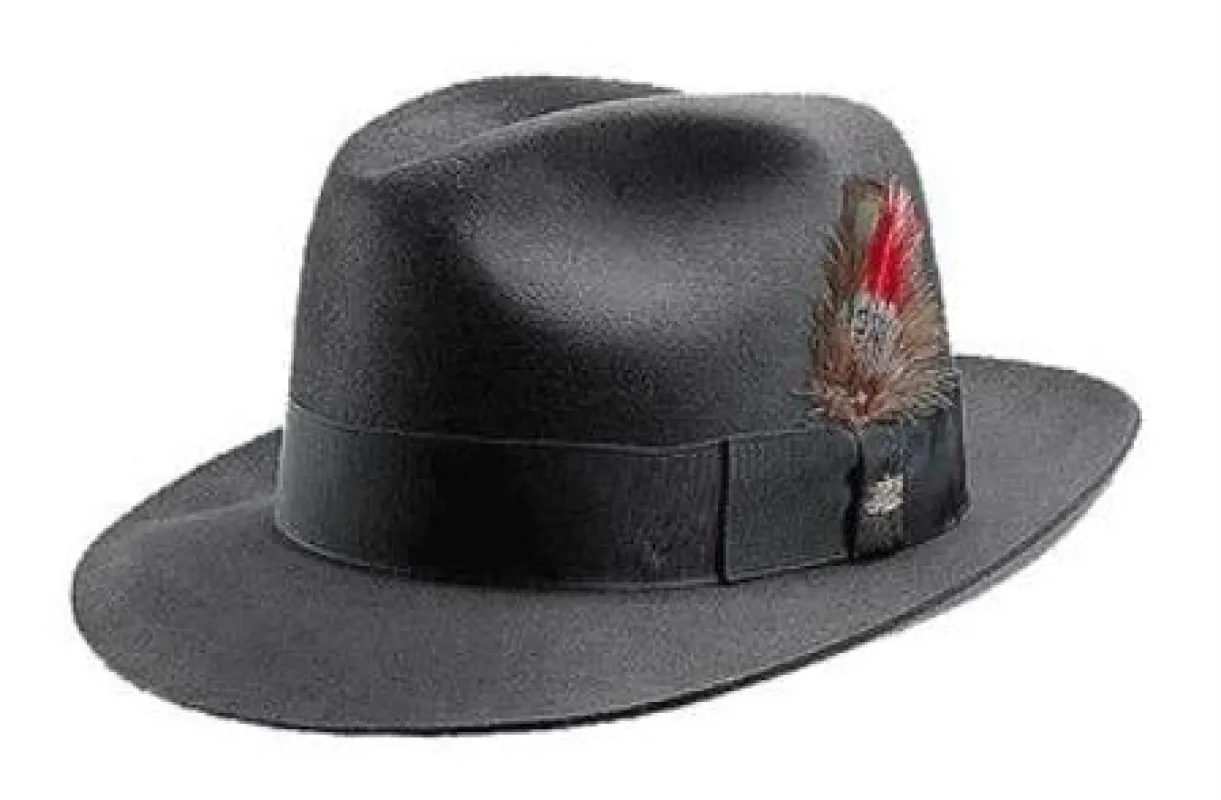 Mens Dress Hat Charcoal Untouchable Men's Fedora Wool Dress Hat Very Soft and Silky Sovereign Quality Finish made by Alberto Nardoni