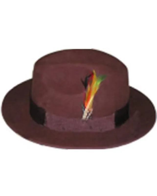Men's Untouchable Rust Fedora Wool Dress Hat sold by Alberto Nardoni
