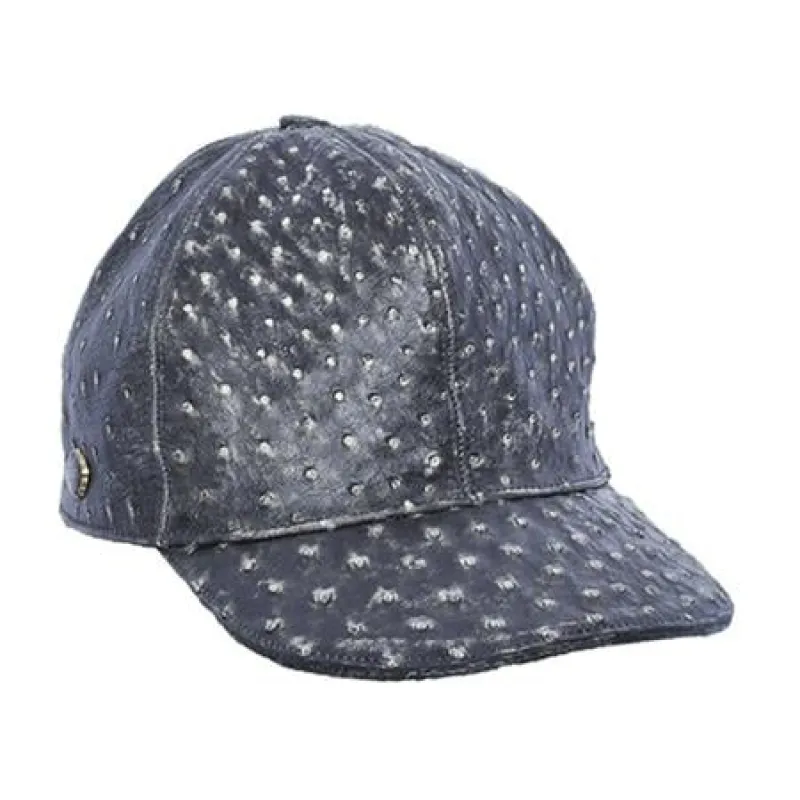 Baseball Rustic Black Genuine Ostrich Cap sold by Alberto Nardoni