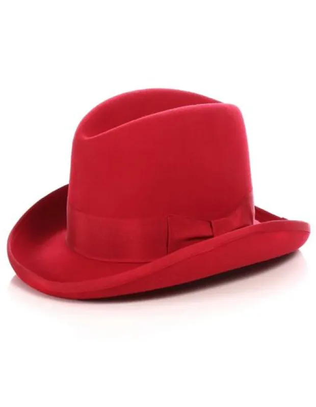 1920s Men's Hat - Gangster Hat - 20s Dress Hat Red made by Alberto Nardoni