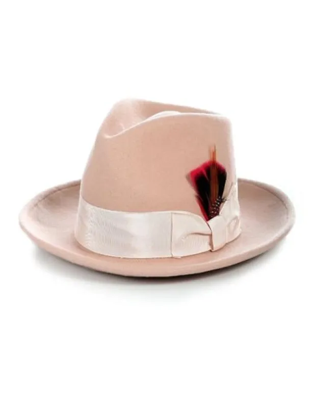 1920s Men's Hat - Gangster Hat - 20s Dress Hat Camel made by Alberto Nardoni