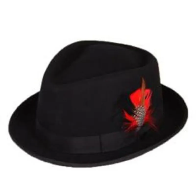 Mens Dress Hat Mens Black Wool Fedora Hat sold by Alberto Nardoni