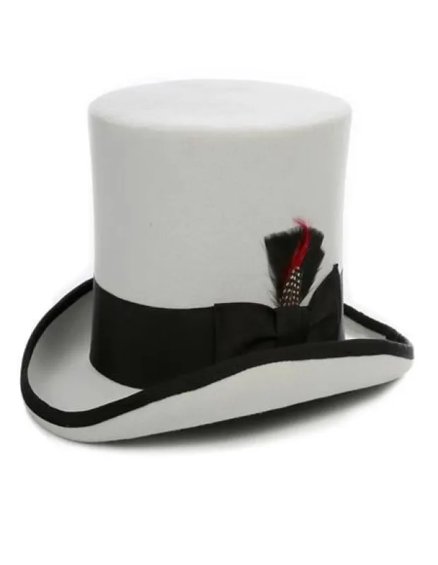 Premium Grey with Black Wool Top Hat ~ Tuxedo Hat sold by Alberto Nardoni