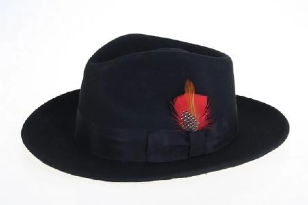Mens Dress Hat Mens Dress Hat Wool Felt Fedora Black sold by Alberto Nardoni