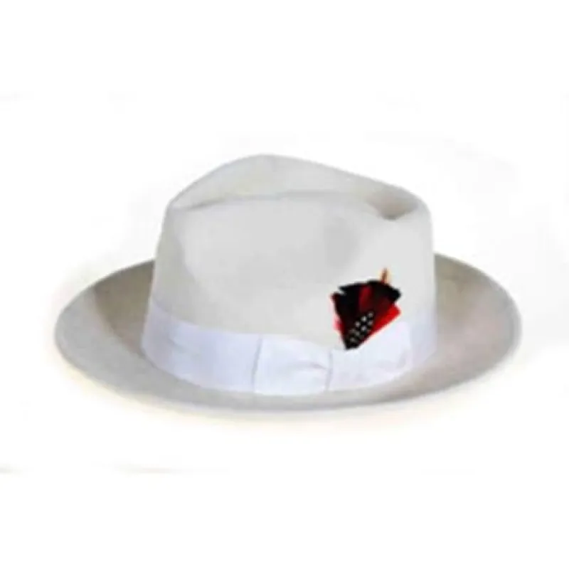 Mens Dress Hat Men's White Wool Felt Fedora sold by Alberto Nardoni