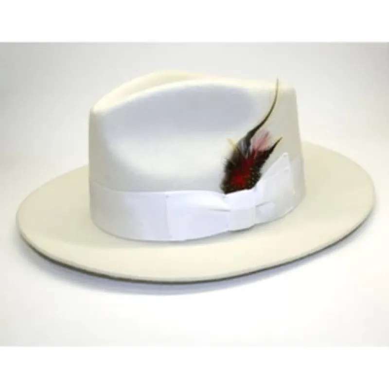 Mens Dress Hat Mens Off White Fedora Hat sold by Alberto Nardoni