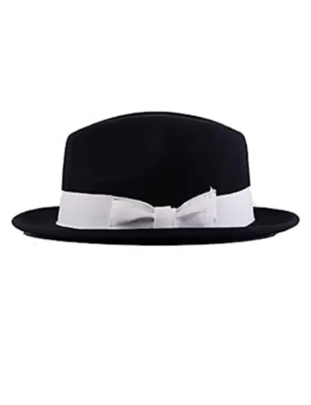 Mens Hat Black ~ White made by Alberto Nardoni