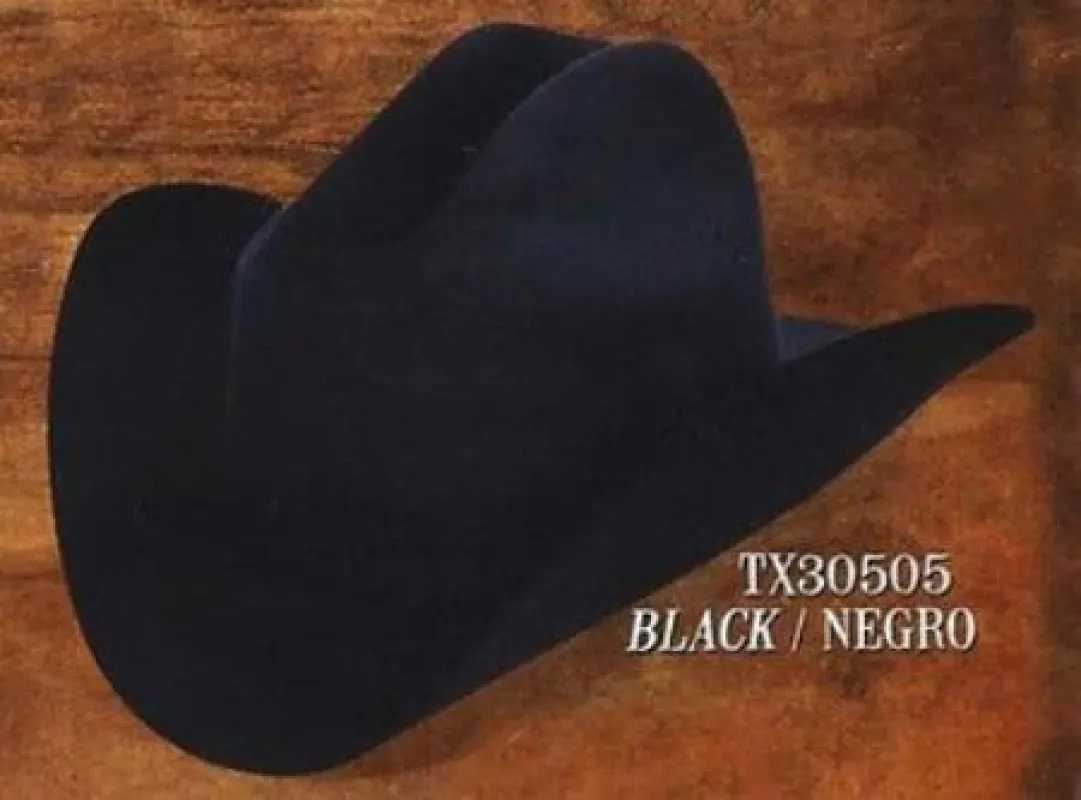 Tejana Cowboy Western Hat 4X Felt Hats Black made by Alberto Nardoni