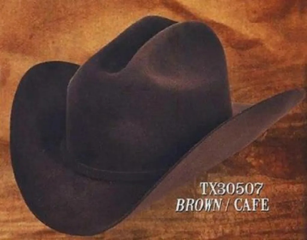 Tejana Cowboy Western Hat 4X Felt Hats Brown made by Alberto Nardoni