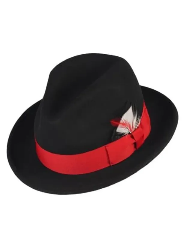 Mens Hat in Black ~ Red sold by Alberto Nardoni