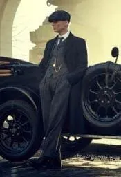 Thomas Shelby Tench coat Men's Black One Chest Pocket Three Button Peaky Blinders Suit - Peaky Blinders Outfit + Hat sold by Alberto Nardoni