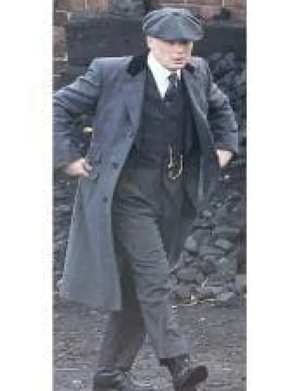 Thomas Shelby Tench coat Men's Black One Chest Pocket Three Button Peaky Blinders Suit - Peaky Blinders Outfit + Hat sold by Alberto Nardoni