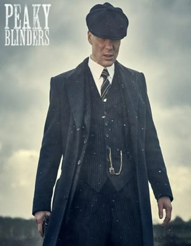 Thomas Shelby Tench coat Men's Black One Chest Pocket Three Button Peaky Blinders Suit - Peaky Blinders Outfit + Hat sold by Alberto Nardoni