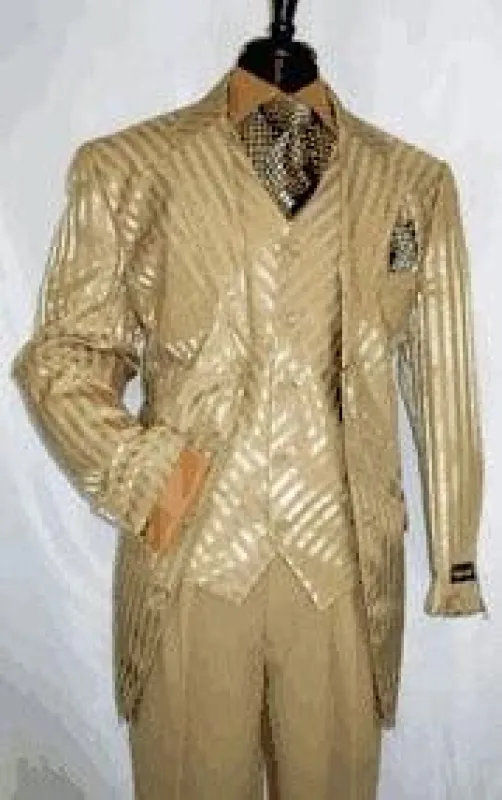 Beige Pinstripe Suit sold by Alberto Nardoni