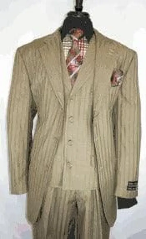 Beige Pinstripe Suit sold by Alberto Nardoni
