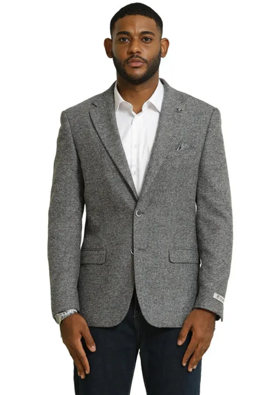 Men's Stacy Adams Vintage Professors Tweed Blazer in Grey sold by Alberto Nardoni