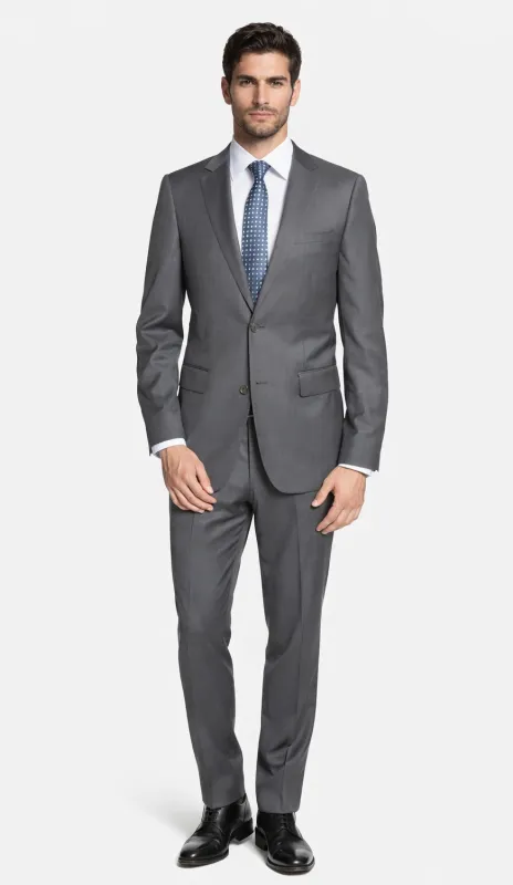 Bertolini 2PC Gray Two-button Suit Wool & Silk sold by Alberto Nardoni