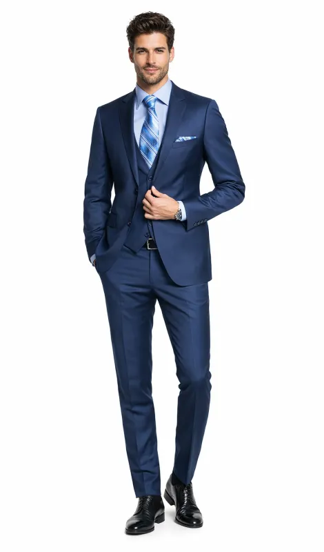 Bertolini Wool & Silk 2Pc French Blue Suit made by Alberto Nardoni