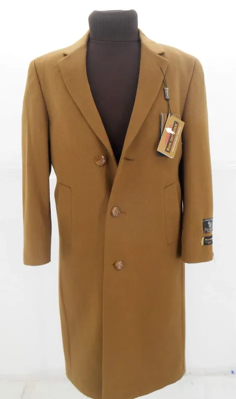 Mens Camel Tailored Overcoat – Full Length Wool Cashmere Coat sold by Alberto Nardoni