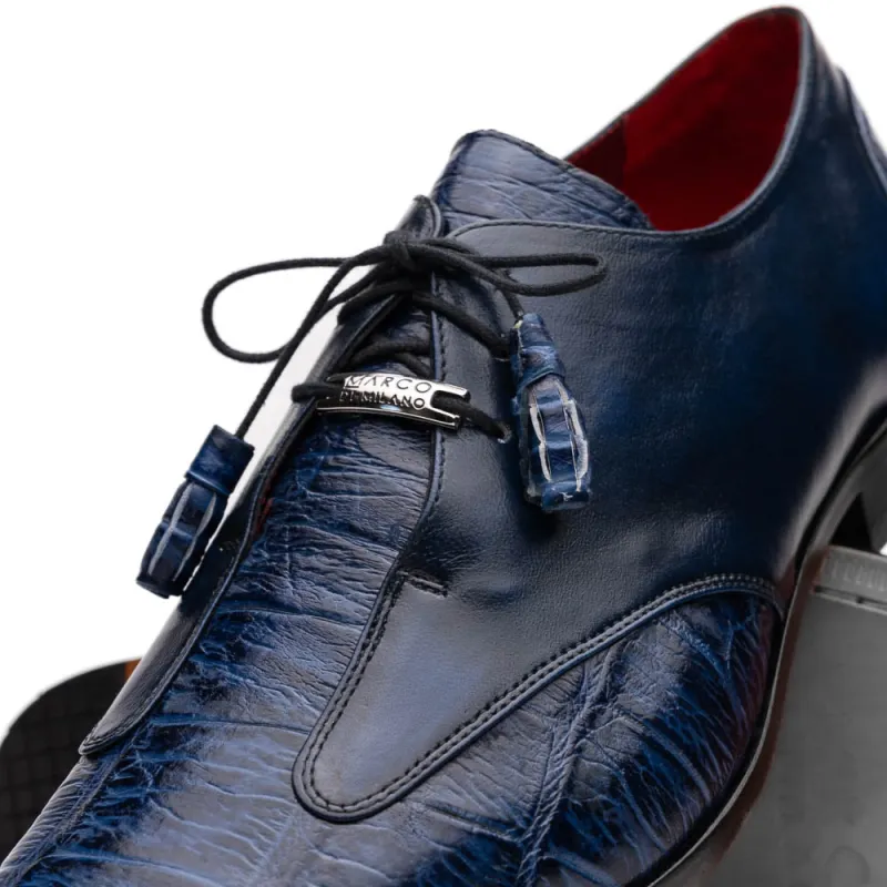 Marco Di Milano Anzio Blue Jeans Alligator & Calfskin Derby sold by Alberto Nardoni