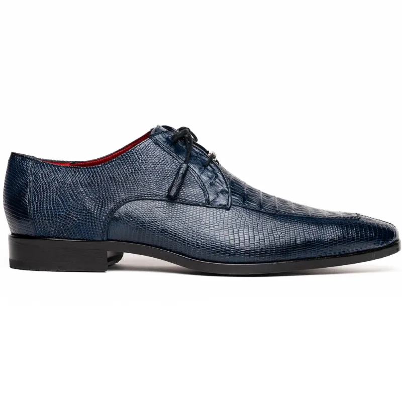 Marco Di Milano Merida Navy Lizard & Caiman Crocodile Oxfords Shoes sold by Alberto Nardoni