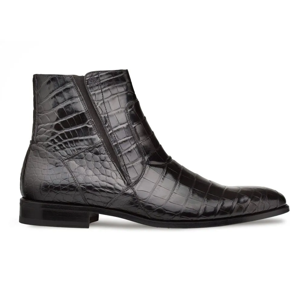 Mezlan Belucci Alligator Zipper Boots Black (3663-J) sold by Alberto Nardoni