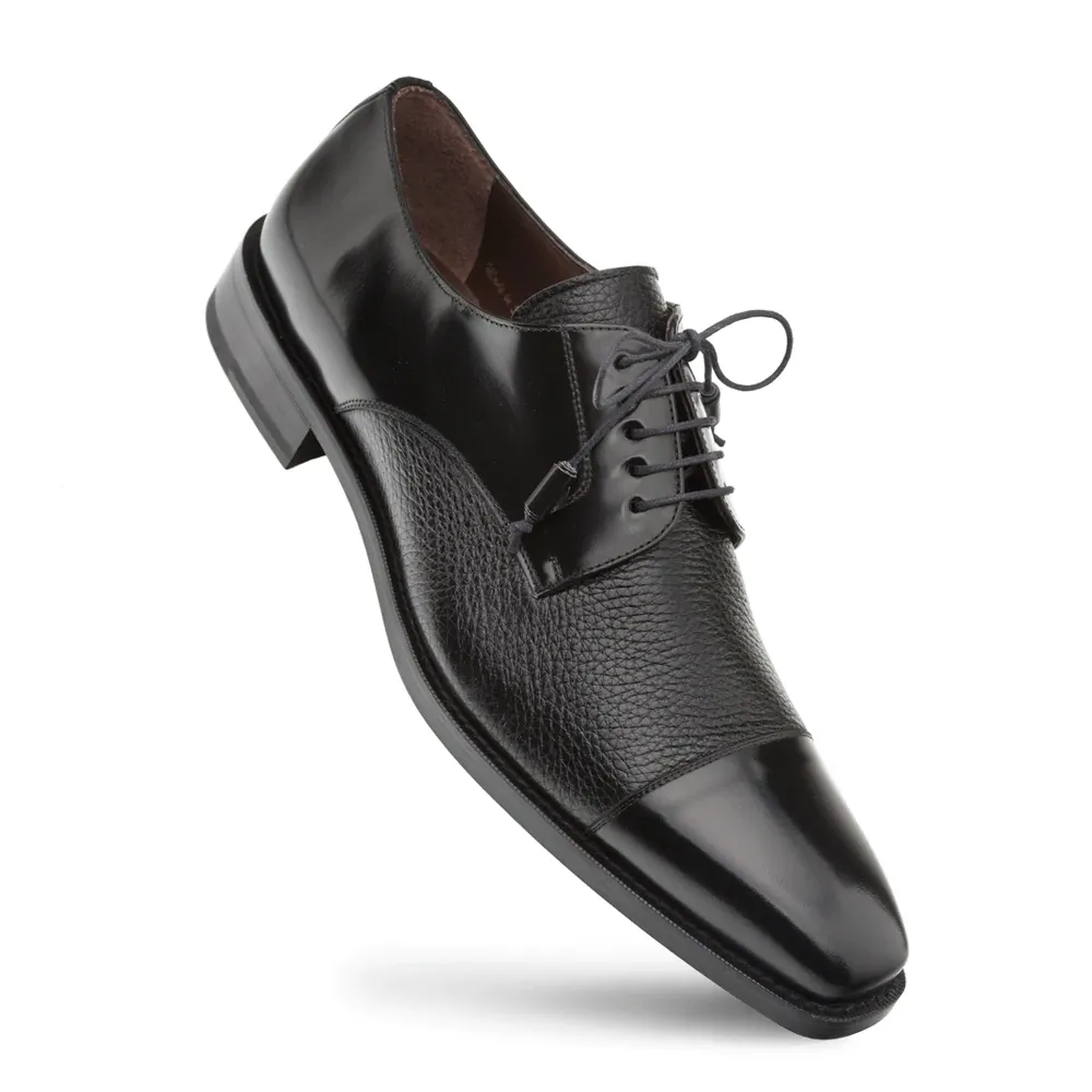 Mezlan Soka Calfskin & Deerskin Cap Toe Shoes Black (15089) sold by Alberto Nardoni product image thumbnail 2