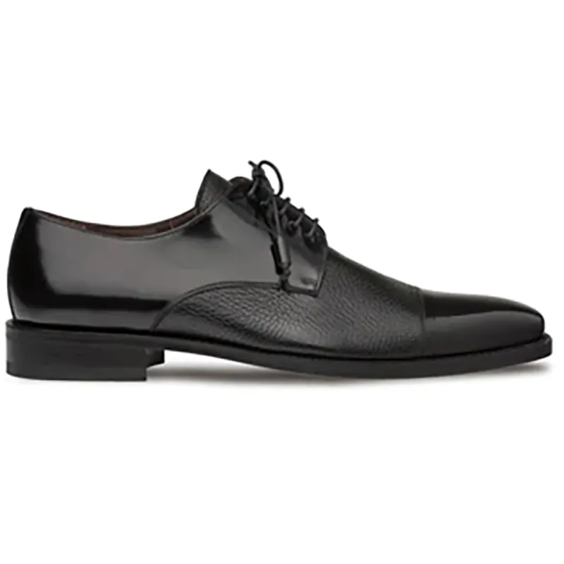 Mezlan Soka Calfskin & Deerskin Cap Toe Shoes Black (15089) sold by Alberto Nardoni