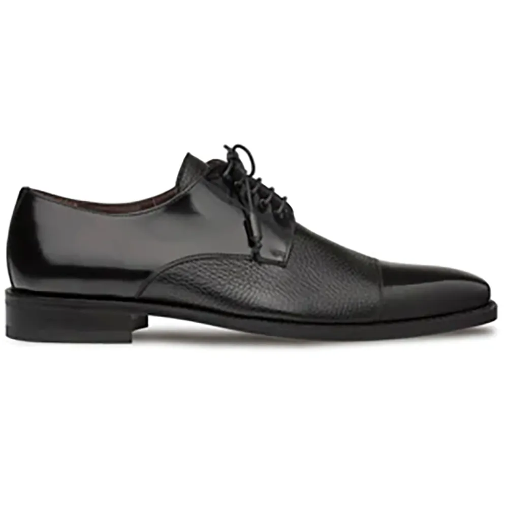 Mezlan Soka Calfskin & Deerskin Cap Toe Shoes Black (15089) sold by Alberto Nardoni