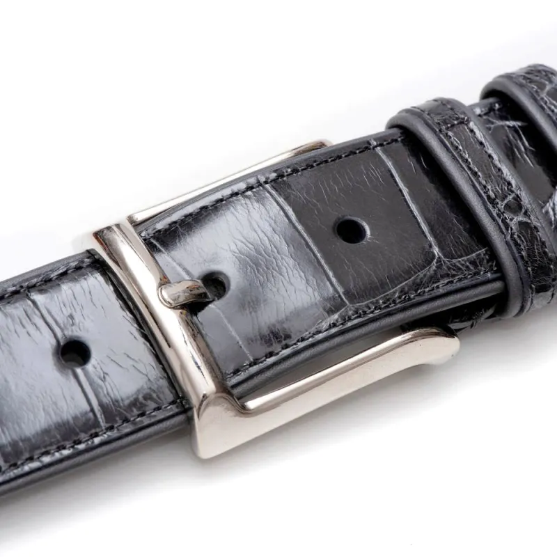 Mezlan Genuine Alligator Belt Gray (AO7907) sold by Alberto Nardoni